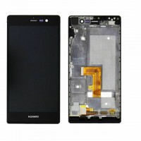 TOUCH SCREEN DISPLAY LCD PER HUAWEI P7 NERO CON FRAME BLACK RICAMBIO