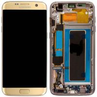 TOUCH SCREEN DISPLAY GOLD ORO ORIGINALE SAMSUNG GALAXY S7 EDGE G935F GH97-18533C