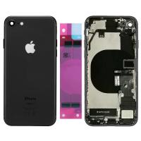 SCOCCA COPRIBATTERIA BACK PER IPHONE 8 NERO NERA COMPLETA DI FLAT