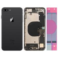 SCOCCA COPRIBATTERIA BACK PER IPHONE 8 PLUS NERA COMPLETA DI FLAT NERO