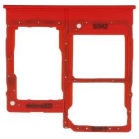 CARRELLO SIM TRAY PER SAMSUNG GALAXY A202 A20E ROSSO