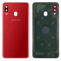 VETRO FOTOCAMERA CAMERA GLASS PER SAMSUNG GALAXY A205 A20 CON FRAME ROSSO