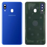 VETRO FOTOCAMERA CAMERA GLASS PER SAMSUNG GALAXY A205 A20 CON FRAME BLU