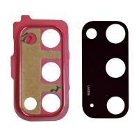 VETRO FOTOCAMERA CAMERA GLASS PER SAMSUNG GALAXY G980 S20 G981 S20 5G CON FRAME ROSSO