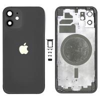 SCOCCA COPRIBATTERIA BACK COVER PER APPLE IPHONE 12 NERO