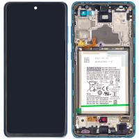 TOUCH SCREEN DISPLAY ORIGINALE PER SAMSUNG GALAXY A725 A72 CON FRAME E BATTERIA BLU