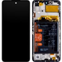 TOUCH SCREEN DISPLAY ORIGINALE SERVICE PACK PER HUAWEI P SMART 2021 CON FRAME E BATTERIA NERO