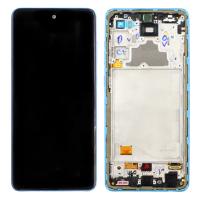 TOUCH SCREEN DISPLAY ORIGINALE PER SAMSUNG GALAXY A72 4G 5G 2021 A725 CON FRAME BLU