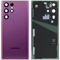 COPRIBATTERIA BACK COVER ORIGINAL PER SAMSUNG GALAXY S908 S22 ULTRA CON VETRO FOTOCAMERA VIOLA BURGUNDY