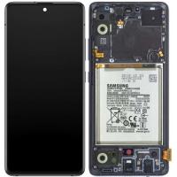 TOUCH SCREEN DISPLAY SMONTATO DAL TELEFONO PER SAMSUNG GALAXY A516 A51 5G CON FRAME E BATTERIA NERO GRADO A