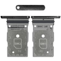 CARRELLO SIM TRAY PER SAMSUNG GALAXY S911 S23 S916 S23 PLUS NERO
