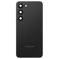 COPRIBATTERIA BACK COVER PER SAMSUNG GALAXY S911 S23 CON VETRO FOTOCAMERA NERO