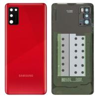 COPRIBATTERIA BACK COVER PER SAMSUNG GALAXY A415 A41 CON VETRO FOTOCAMERA ROSSO