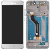 TOUCH SCREEN DISPLAY BIANCO CON FRAME PER HUAWEI P8 LITE 2017 PRA-LX1 PRA-LA1