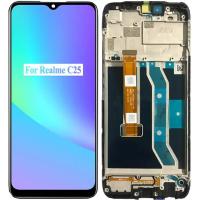 TOUCH SCREEN DISPLAY PER REALME C25Y PRIME CON FRAME NERO