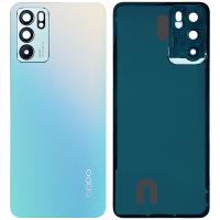 COPRIBATTERIA BACK COVER PER OPPO RENO 6 5G CON VETRO FOTOCAMERA BLU