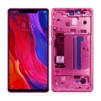 TOUCH SCREEN DISPLAY ORIGINALE SERVICE PACK PER XIAOMI 8SE CON FRAME ROSSO 