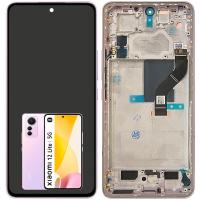 TOUCH SCREEN DISPLAY PER XIAOMI MI 12 LITE 5G CON FRAME PINK (SERVICE PACK)