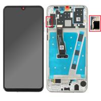 TOUCH SCREEN DISPLAY PER HUAWEI P30 LITE / NEW EDITION (BACK CAMERA 48MP) ORIGINAL CON FRAME BIANCO