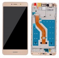 TOUCH SCREEN DISPLAY PER HUAWEI Y7 2017 ORIGINALL CON FRAME GOLD