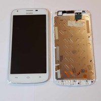 TOUCH SCREEN DISPLAY PER HUAWEI Y600 ORIGINAL CON FRAME BIANCO