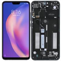 TOUCH SCREEN DISPLAY ORIGINALE SERVICE PACK PER XIAOMI MI 8 LITE CON FRAME NERO