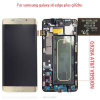 TOUCH SCREEN DISPLAY PER SAMSUNG GALAXY S6 EDGE PLUS G928A (USA AT&amp;T) CON FRAME GOLD ORIGINAL SERVICE PACK