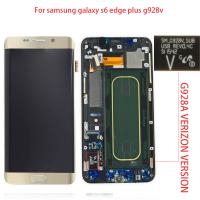 TOUCH SCREEN DISPLAY PER SAMSUNG GALAXY S6 EDGE PLUS G928V (USA VERIZON) CON FRAME GOLD SERVICE PACK