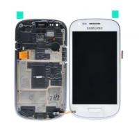 TOUCH SCREEN DISPLAY PER SAMSUNG GALAXY S3 MINI i8190 8200 CON FRAME BIANCO