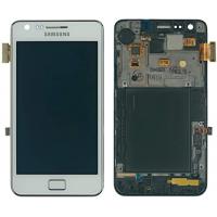 TOUCH SCREEN DISPLAY PER SAMSUNG GALAXY S2 PLUS i9105 CON FRAME BIANCO ORIGINALE SERVICE PACK