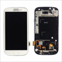 TOUCH SCREEN DISPLAY PER SAMSUNG GALAXY S3 i9300 CON FRAME BIANCO