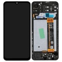 TOUCH SCREEN DISPLAY PER SAMSUNG GALAXY M135 (FLAT A135F) CON FRAME NERO ASSEMBLATO