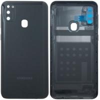 COPRIBATTERIA BACK COVER PER SAMSUNG GALAXY M21 M215 CON VETRO FOTOCAMERA NERO ORIGINALE