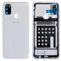 COPRIBATTERIA BACK COVER PER SAMSUNG GALAXY M30S M307 CON VETRO FOTOCAMERA BIANCO ORIGIALE