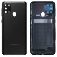 COPRIBATTERIA BACK COVER PER SAMSUNG GALAXY M31 M315 CON VETRO FOTOCAMERA NERO ORIGINALE