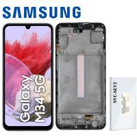 TOUCH SCREEN DISPLAY PER SAMSUNG GALAXY M34 5G M346 CON FRAME SERVICE PACK NERO