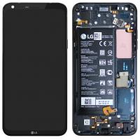 TOUCH SCREEN DISPLAY PER LG Q6 M700 CON FRAME E BATTERIA USATO GRADO AAA MONO SIM NERO