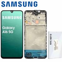 TOUCH SCREEN DISPLAY PER SAMSUNG GALAXY A16 4G A165 / A16 5G A166 CON FRAME SERVICE PACK NERO