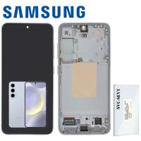 TOUCH SCREEN DISPLAY PER SAMSUNG GALAXY S24 S921 CON FRAME BLU SERVICE PACK