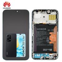 TOUCH SCREEN DISPLAY PER HUAWEI HONOR 200 LITE 5G LLY-NX1 CON FRAME MIDNIGHT BLACK NERO SERVICE PACK