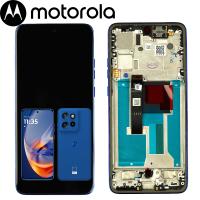 TOUCH SCREEN DISPLAY PER MOTOROLA EDGE 50 NEO 5G CON FRAME BLU SERVICE PACK