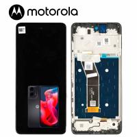 TOUCH SCREEN DISPLAY PER MOTOROLA MOTO G24 XT2423 CON FRAME NERO SERVICE PACK