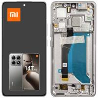 TOUCH SCREEN DISPLAY PER XIAMI MI 14T PRO 5G CON FRAME GREY SERVICE PACK