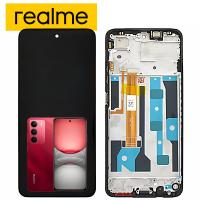 TOUCH SCREEN DISPLAY PER REALME C75 RMX3941 CON FRAME ROSSO SERVICE PACK