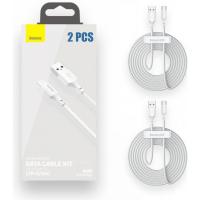CAVO USB-A To USB-C 2-Pack Cable Baseus 40W 5A 1.5m White TZCATZJ-02 In Blister