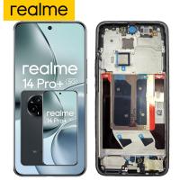TOUCH SCREEN DISPLAY PER REALME 14 PRO+ PLUS 5G RMX5050 CON FRAME GRIGIO SERVICE PACK