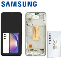 TOUCH SCREEN DISPLAY PER SAMSUNG GALAXY A54 5G A546 CON FRAME BIANCO SERVICE PACK ASSEMBLATO