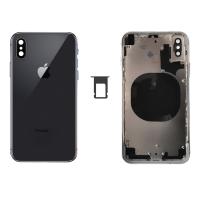 [a569] SCOCCA COPRIBATTERIA POSTERIORE BACK COVER VUOTA PER APPLE IPHONE X NERO