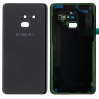 [b748] COPRIBATTERIA BACK COVER NERA NERO BLACK PER SAMSUNG A8 2018 A530