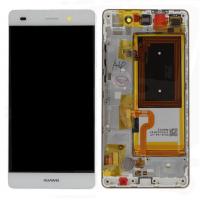 [f997] TOUCH SCREEN DISPLAY ORIGINALE PER HUAWEI P8 LITE ALE-L21 BIANCO CON FRAME E BATTERIA SERVICE PACK 02350KCD